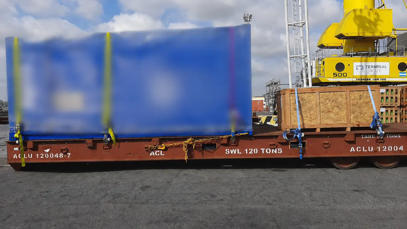 Cargo on a MAFI roll trailer